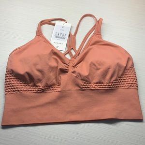 Balata Seamless Flow Ruched Double Straps Crisscross Sports Bra sz XL